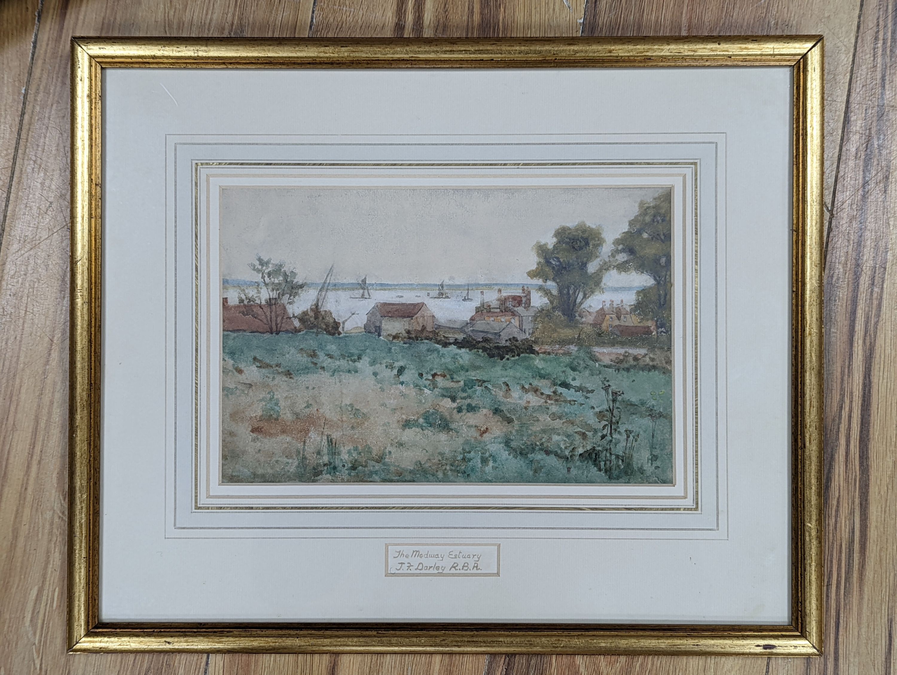 James Frederick Darley (1847-1932), watercolour, The Medway Estuary, 17 x 26cm